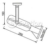 Светильник трековый 220V HQI-TS R7s 150W серый 2000-2 Track R7s 150W Grey) сняты с производства