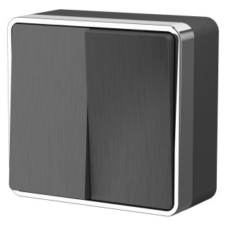 Werkel Gallant Выключатель 2-кл. W5020004  (WL15-03-01) графит рифленый