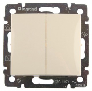 Legrand Valena Выключатель 2кл. кремовый 774305(695605)