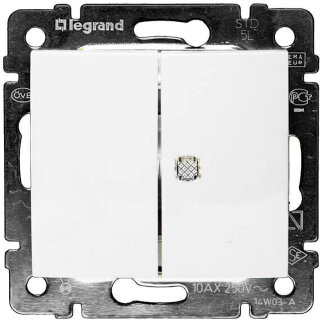 Legrand Valena Выключатель 2кл. с индикацией одной клавиши белый 774445