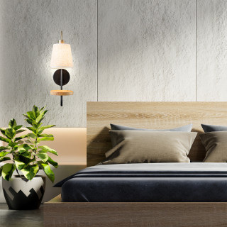 Бра ESCADA 582/1A E14*40W Black/Brass/Wood