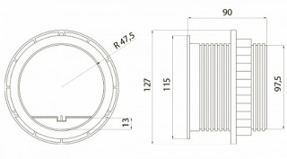 Блок врезной круглый 1 роз. CHARGER AE-BPW1S2UCH-80 (Schucko) 2*USB серый,5V, 2A, провод 1,5м 14610