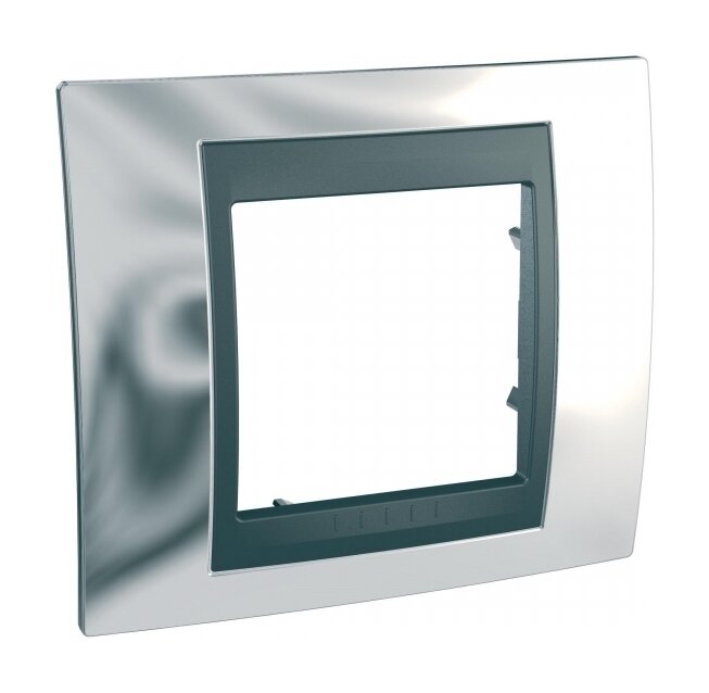 Рамка Unica Тор металл Хром/графит 1-ая