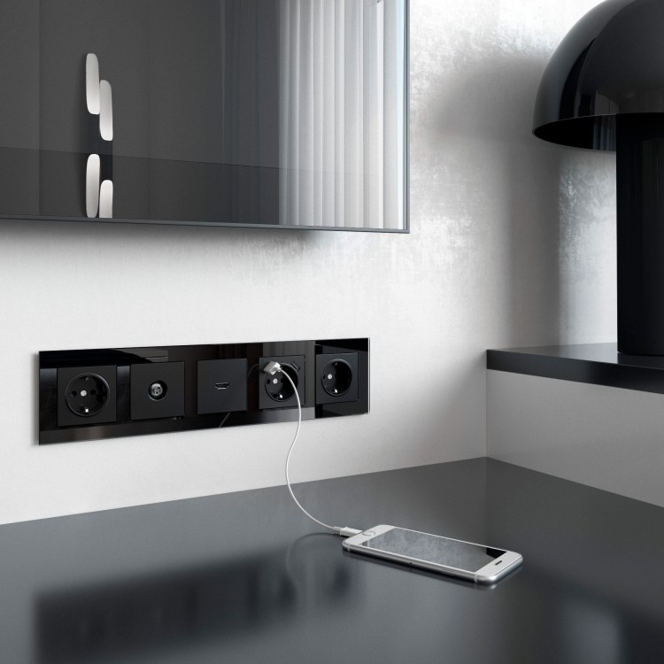 Werkel Розетка ТВ-оконечная Черный матовый W1183008 (WL08-TV)