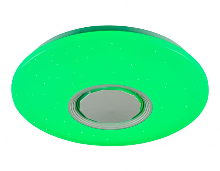 Музыкальный светодиод.светильник с подсв.RGB FF200 WH/CH белый 48W D395*80 (ПДУ ИК)