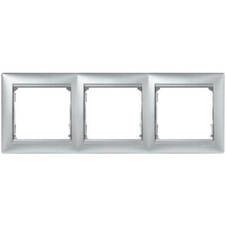 Legrand Valena Рамка 3-местная горизонт. алюминий 770153