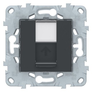 SE Unica New Антрацит Розетка компьютерная, RJ45, одиночная кат. 5е UTP