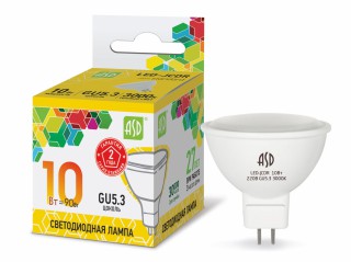 Светодиодная лампа ASD LED-JCDR-standart 10Вт 160-260В GU5.3 3000K (585)