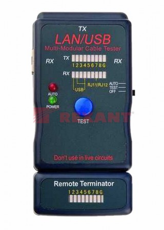 Тестер кабеля Rexant RJ-45+USB (HY-251454CT)