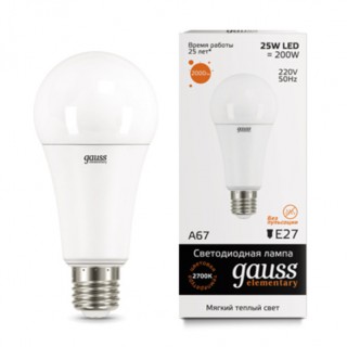Лампа Gauss LED Elementary 25W A67 73215 3000K E27