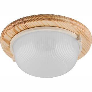 Светильник FERON 220V 60Вт Е27, дерево, клен, круг IP54