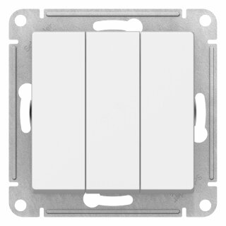 SE AtlasDesign Белый Выключатель 3-кл.  сх.1+1+1, 10АХ, механизм