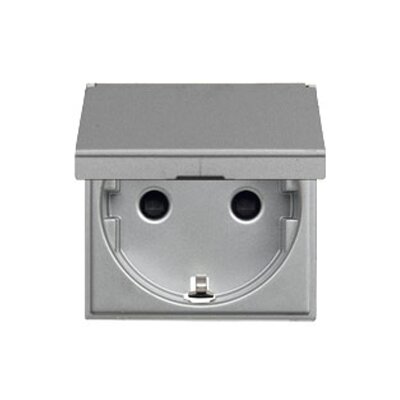 ABB Zenit Розетка 2P+E со шторками Серебристый 2CLA22880000N1301 (N2288 PL)