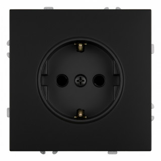 Розетка STEKKER серия Эмили 1-местная с защитной шторкой с/з RST16-5110-05 250В, 16А, черный уголь