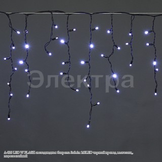 Бахрома светод. 3*0,6м (140LED) A-020 W FLASH провод черный, морозостойкая