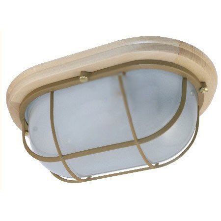 Светильник "Терма 1202" Овал большой IP65 матовый/корп. с решеткой,  дерево липа